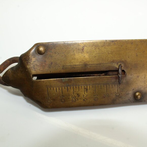 Vintage Excelsior Improved Spring Balance Brass Hanging Scale 50lb Sargent & Co. - Picture 4 of 8